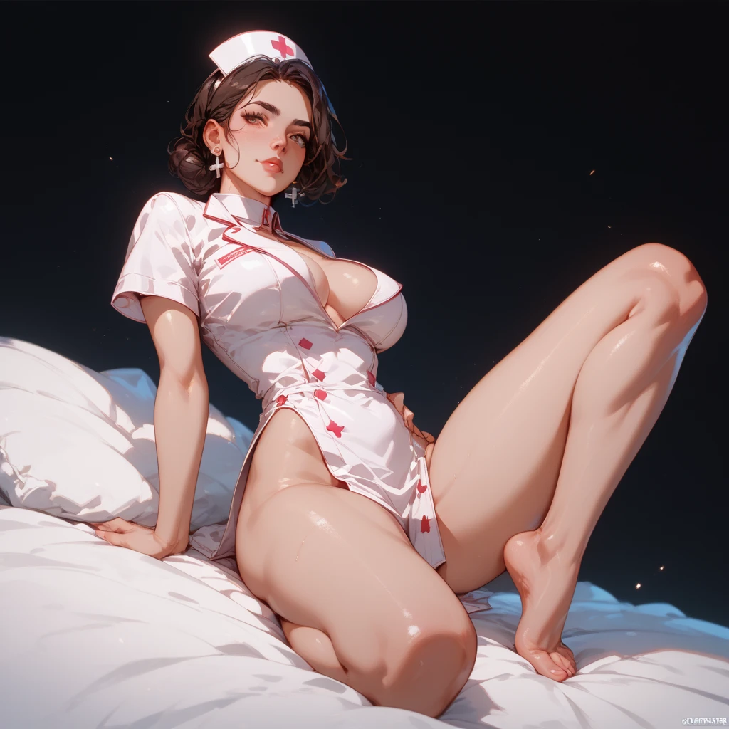 (fiche de conception de personnage, same character, Devant, Side, dos), ((Extremely detailed illustration)), High resolution, des mains parfaites à cinq doigts, visage parfait . Deux filles de 25 ans,soeurs jumelles, with large breasts and nipples that point, vêtu d'une combinaison rose en latex (spandex) style hentaï ouverte aux parties intime, the scene shows her fondling her breasts, back bent facing the audience, angle de vue multiples, seductive and explicit, corps voluptueux et musclé, legs spread, plaisir intense écrit sur son visage, eyes rolled upwards. NSFW❤️💕💖💋