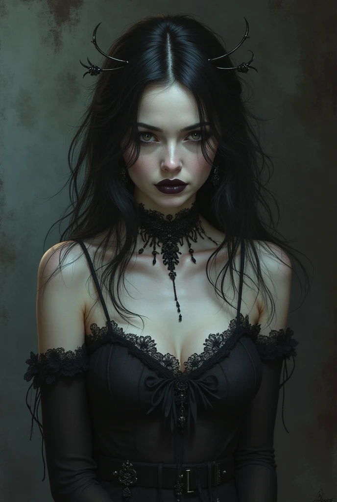 Lilith queen of demons. masterpiece. best quality. perfect anatomy. beautiful cinematic impressionistic painting, dark dramatic character, in the style of jeremy mann and charles dana gibson, mark demsteader, paul hedley