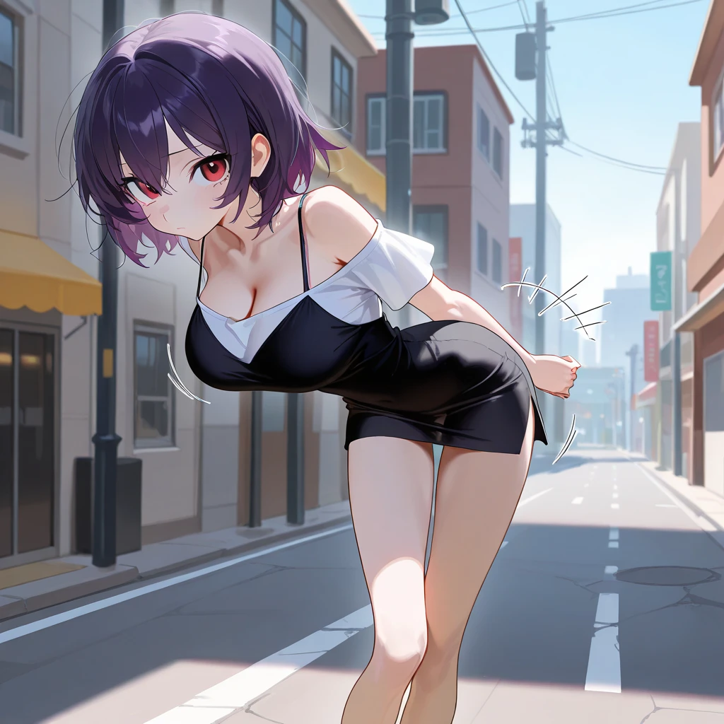 (solo), skinny girl standing in primary school, arms behind back, (very short tight brm), (thigh gap:1.2), (gym uniform), (swaying back), (show off cameltoe for viewer:1.2), (bursting huge breasts:1.2), (disproportionately huge breasts), BREAK, long (skinny legs), BREAK, school buildings in background, BREAK, nsfw, orgasm, expressionless, coverd erectile nipples, (coverd erectile clitoris:1.2), (brm digging deep into cameltoe), (blood dripping down on thighs from cameltoe:1.5)