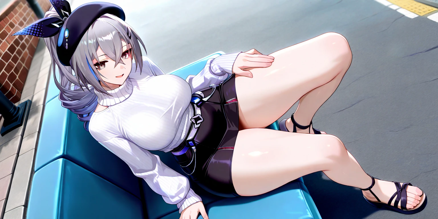White short hair, Red eyes, small breast, long legs, naked, Yandere girl, blood on body, cum inside pussy, lactation