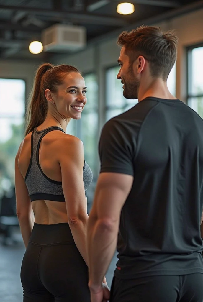 Retrato de um casal fitness Classic e wellness