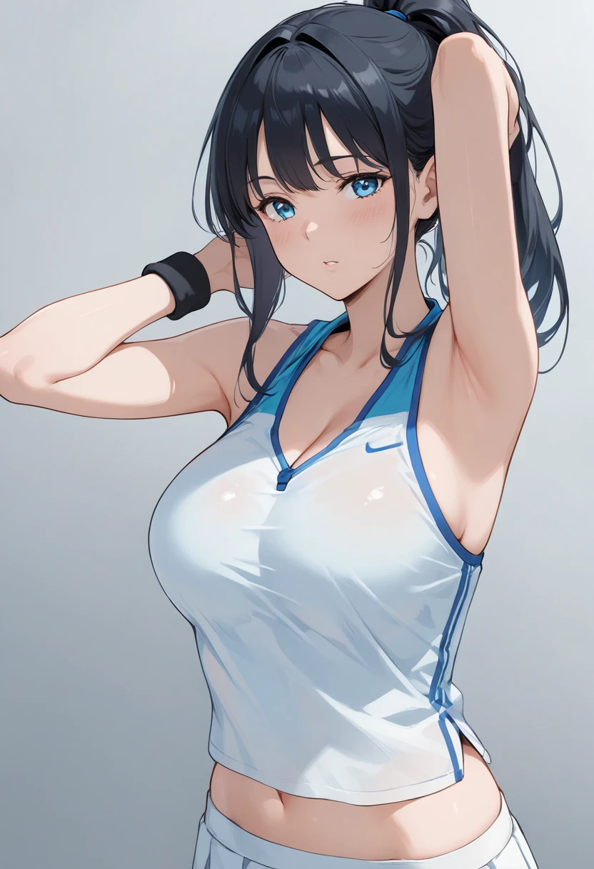 (Highest quality),(masterpiece), 8k,Very detailed, Detailed light, Best Shadow,Detailed reflective eyes, Very detailedな顔,Shiny Hair,Big Breasts,(1 girl:1.2),woman,Gloss,Black Hair,Embarrassed,blush,(Hollow Eyes:1.2),(Condescending:1.2),Crazy Eyes,4fingers and 1thumbs,Beautiful fingers,Beautiful Hands,whole body,Black-rimmed glasses,Purple eyes,Cool,Glossの無い目,(Eye power:1.2),(脇Sweat:1.2),(Sweat:1.4),(Sports Bra:1.2),(Shorts:1.2),(Soaking wet:1.2),