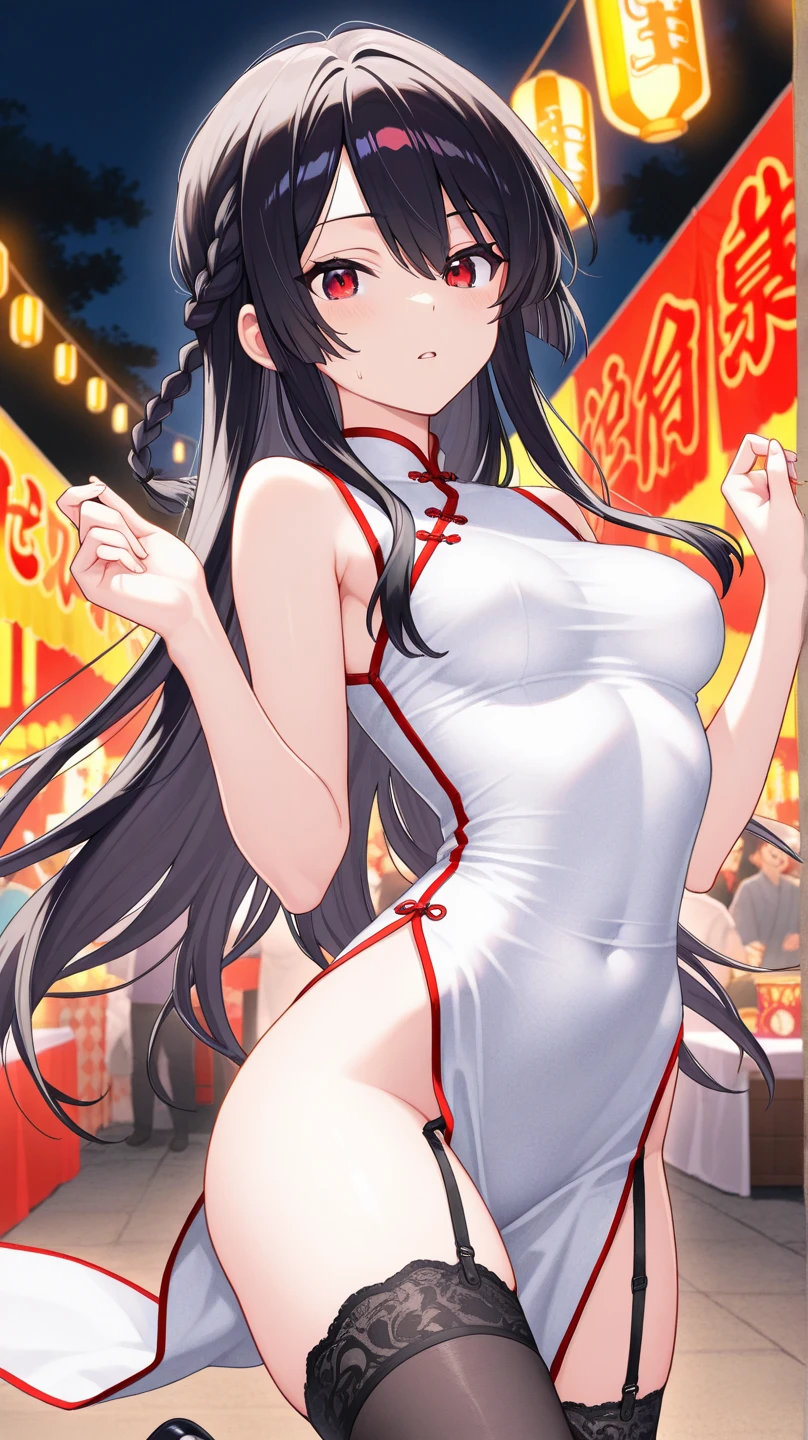 ((masterpiece、highest quality))、shape、Very detailed、8k、Realistic、Sharp focus、Professional Lighting、Colorful details、Detailed Texture、Perfect Style、Sexy body、18-year-old、smile、(Anatomy:1.55)、(A uniquely beautiful girl:1.4)、(Wear your best underwear)、(tight, A translucent Chinese dress with a beautiful pattern:1.4)、(On a stage equipped with a gorgeous giant monitor:1.3)、(Dance vigorously:1.3)、Spotlight、In front of a packed audience、Looking at the audience、A woman is in front of the camera、blush、Embarrassed look、shame