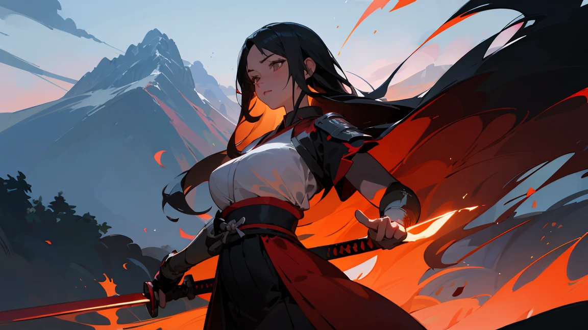 Highest quality、Highest quality、Masterpiece、girl((Age 25、as soon as、Highest Bust、Medium Bust、Wide open chest、Red glowing eyes、Black Ear、Red Mesh、Disheveled Hair、Loincloth、thin、The best valley、Open chest、Luminous Wristbands、hair ornaments、Full body view、Black Shirt、Black trousers、scar、cell phone、A little muscular、Watery eye、Tears))、high quality、Beautiful Art、background((night、Ninja World,volcano))、flight、Flying Debris、Depth of text、movie、Visual Arts、Perfect Art、8K、Genuine、