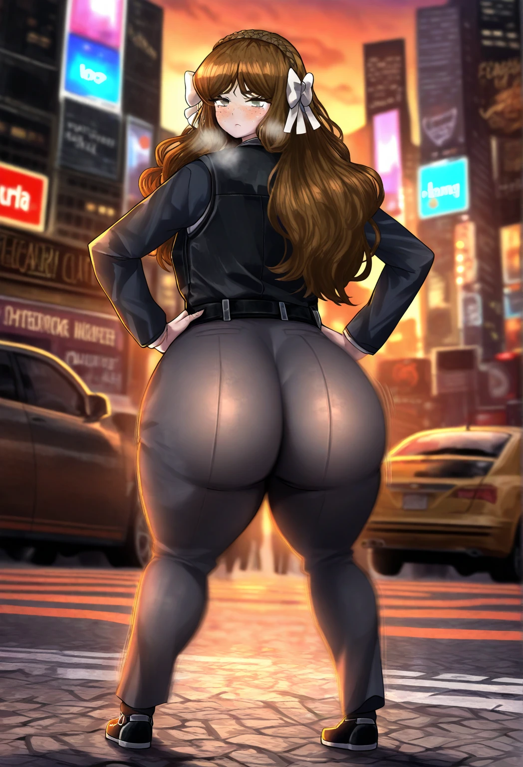 Uploaded to E621, side view portrait, gigantic ass, thicc, Diane Foxington, side profile of gigantic ass wearing black heist outfit, jewelry robbery, Furry Fantasy Art, Anthro Art, Furry Art, masterpiece 1.21, best quality, detailed image, bright colors, detailed face, perfect lighting, perfect colors, perfect shadows, perfect eyes, girl focus, flawless face, shortstack, short girl, midget girl, short but thicc, huge ass, hyper ass, gigantic ass, massive ass, round ass, phat ass, dumptruck ass, gorgeous body, sexy body, thicc body, center focus, full body, detailed fur, tight clothing, balanced coloring, global illuminations