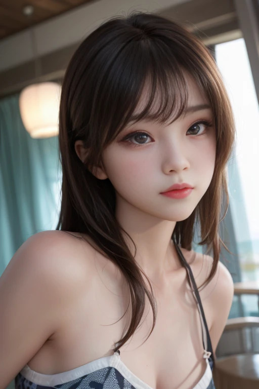 ((Highest quality)),(超A high resolution),(Very detailed),(Detailed Description),((The best CG)),(masterpiece),Highly detailed art、Small breasts、(((Nude 1.5)))、hair ornaments、Tie your hair、Sparkly necklace、Ultimate Beauty 1.5、(((Nude 1.5)))