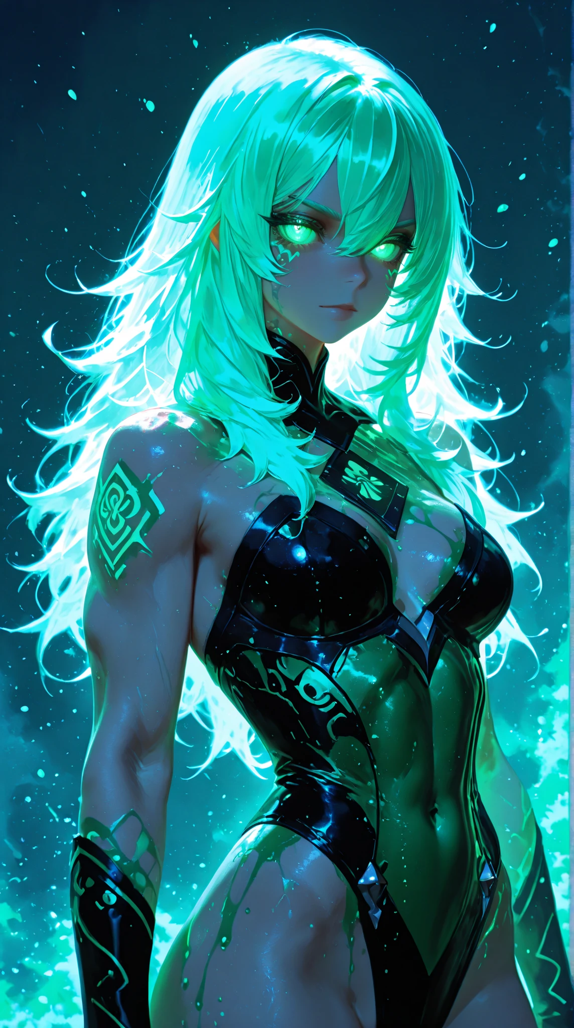 (masterpiece, best quality), man, wearing micro thong, see-through thong , mushroom water world, wide angle, athletic body, male, iridescent skin, flat chest, silver eyes, green hair styled in spikes, determined expression, bioluminescent lighting, small waist, broad chest, big mane, slim scruffy, muscular , illustration, watercolor ink sketch, (best quality)), intricate detailed,solo, masterpiece,