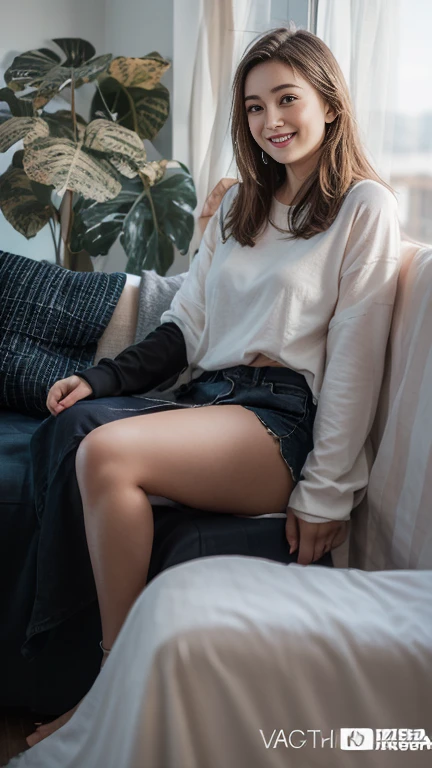Athletic blonde woman, (short hair), tomboy, cute, ((smile)), Reading glasses, t-shirt, panties, very light makeup, ankle socks.