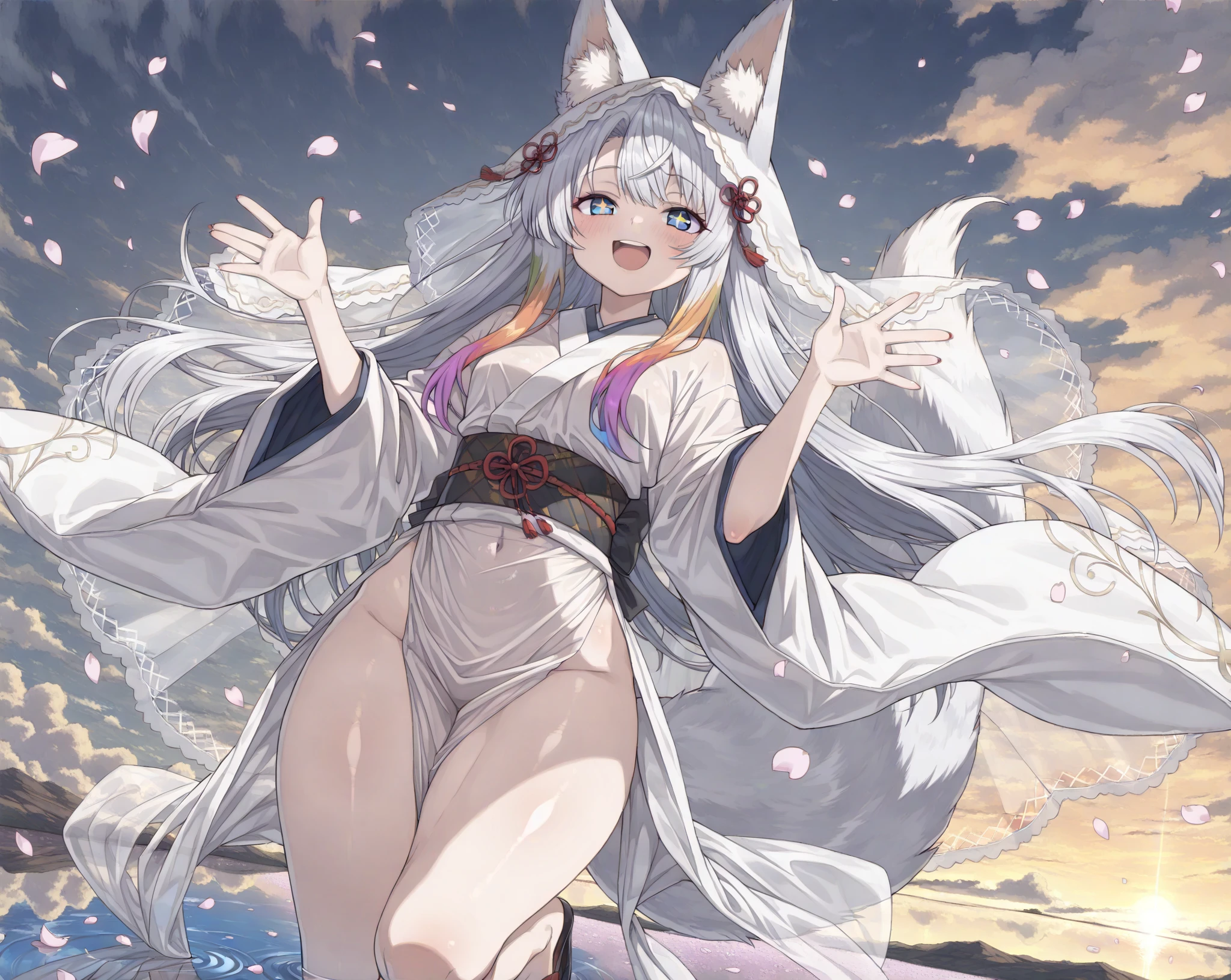(best quality, masterpiece), 1 girl, centaur, It takes, White skin, Japanese  , exposing the abdomen,belly button t-shirt, beautiful girl perfect white tiger photo, perfect white tiger photo