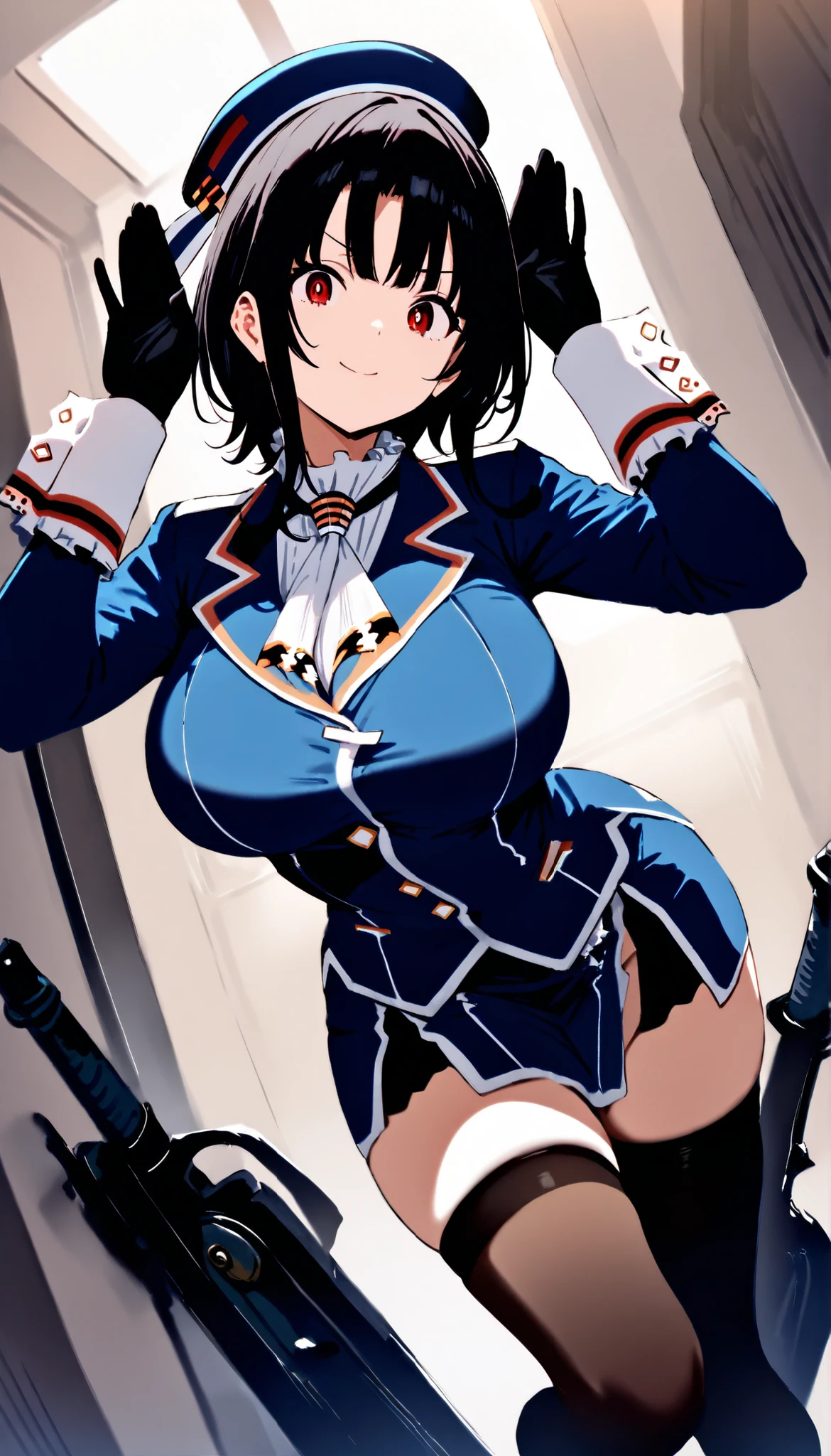 High detailed, 1 girl, sigui, sigui's hairstyle aegean-blue colored hair, detailed Cyan eye, eyepatch, busty, huge And round buson, Orange sattela's clothes, sattela's Long skirt, violent face, very angry face, eyepatch, eyepatch, eyepatch, looking to the viewer, several sparks, best quality, 4k, 8k, highres, masterpiece:1.2, ultra-detailed