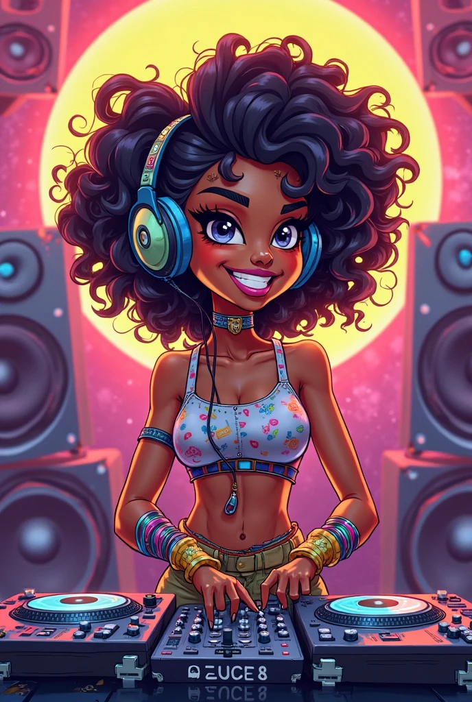 HD, dark skinned, young girl, age 8, humanoid, honey, black afro hair, (((afro hair))), Jackie Parris, ((((Jackie Parris)))), full body cgsociety, 3 d character art, full character body, detailed full body concept, stylized character, erotica, ((young girl, 1girl, age 8)), ((complex detailed background, inside, backstage, studio, bright lighting)), chubby, small, short, action pose, smiling, wearing a pink and white ballerina outfit, dancing, stretching