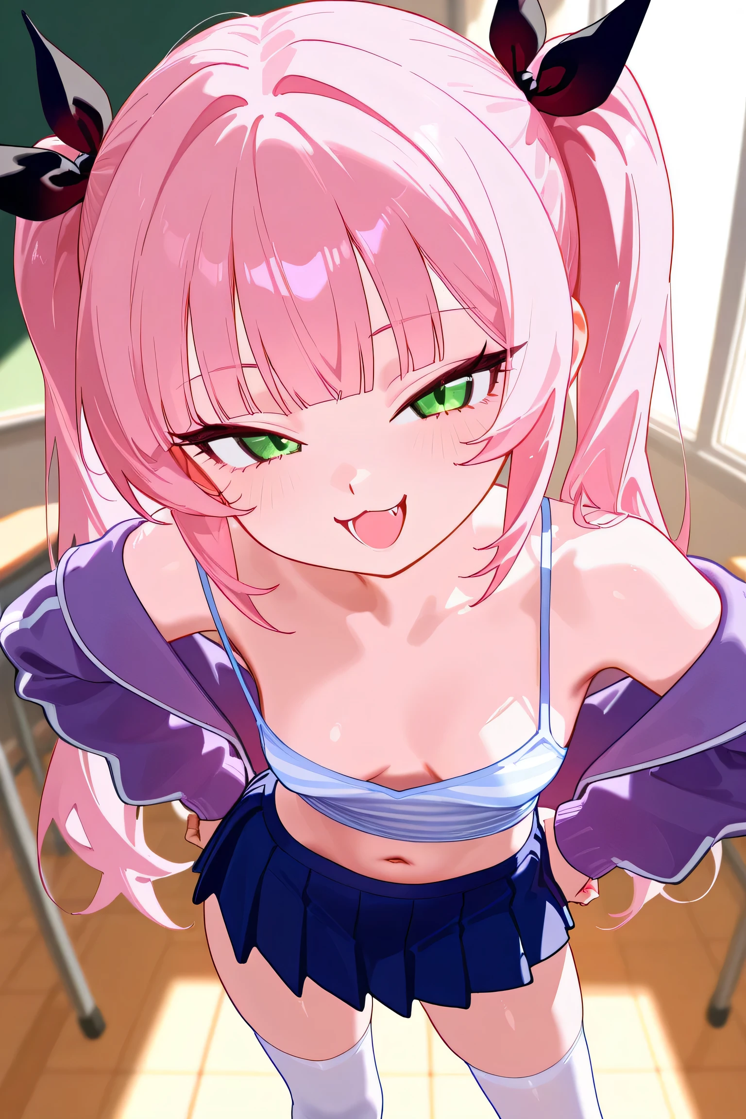 succubus, sucubo, demon girl, pelo rubio, ojos rojos, labios enormes, pelo corto, pechos grandes, Figura de reloj de arena, (cintura estrecha), confianza, superioridad, malcriada, muslos gruesos, cardigan, de pie, in hell, bow tie, pendientes, comercio, tema rosa, sweater, diafragma, falda plisada, sonrisa, sonrisa malvada, medio plano, pov dinero, ((pov desde abajo)), punto de vista bajo, tenencia, dinero,