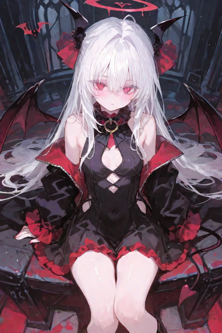 (((Best quality, 8k, Masterpiece: 1.3)), ((best quality)), ((masterpiece)), (detailed), vampire、Vampire Girl、Silver Hair、Red eyes、Sharp Fangs、Black Cape、Ruthless smile、Spooky Western-style building
