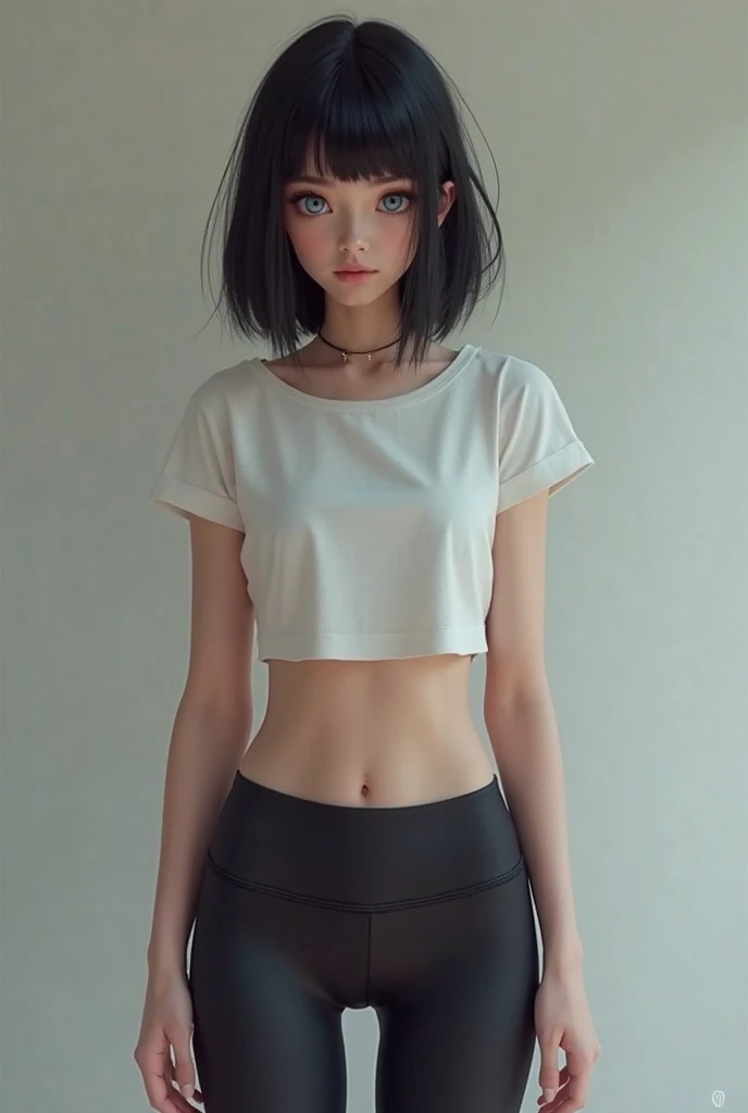 Hyperrealistic art beautiful girl, comely, skinny, muscular, Asian, dollface, aged, small medium chest, pale skin, vlh, far away_body hair, lime green tight short baby doll, Black body hair curto . Extremely high resolution details, photographic, realism taken to the extreme, fine texture, stunningly lifelike