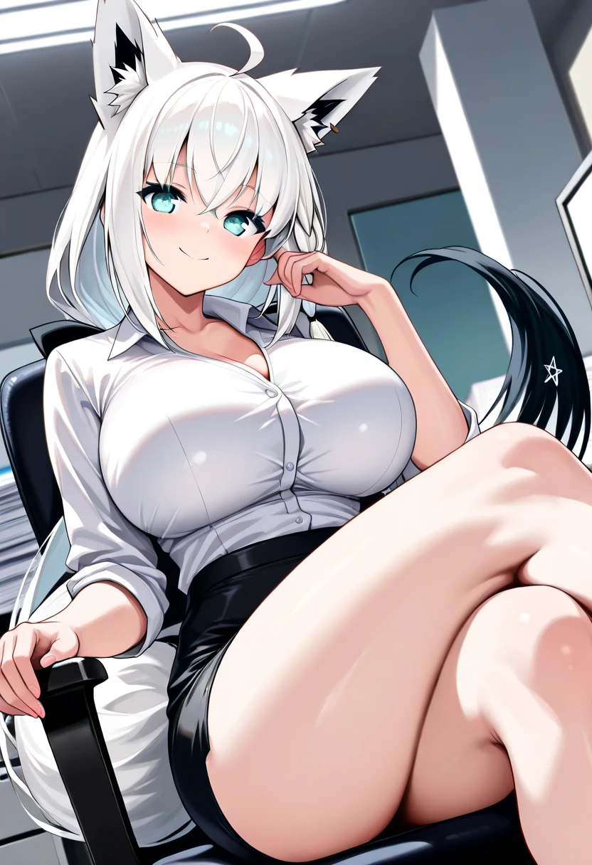 NSFW,masterpiece,Highest quality,High resolution,Super detailed,Shirakami Fubuki\(Hololive\),Gray Hair、One-sided braid、Ahoge、Earrings,Fox ears,Fox tail,Sexy Nurse,Pink Nurse Uniform,Nurse cap,Open clothes,Stethoscope,Embarrassed,blush,Expecting face,Feeling face,(Ecstasy face),(Ahegao),Sexy look,Hospital at night,Examination room,desk,pc,Chair,(Seduce),Cleavage,examine,Chairに座っている,Leg spread,Rub your own breasts,(Masturbation),(Squirting),(training)