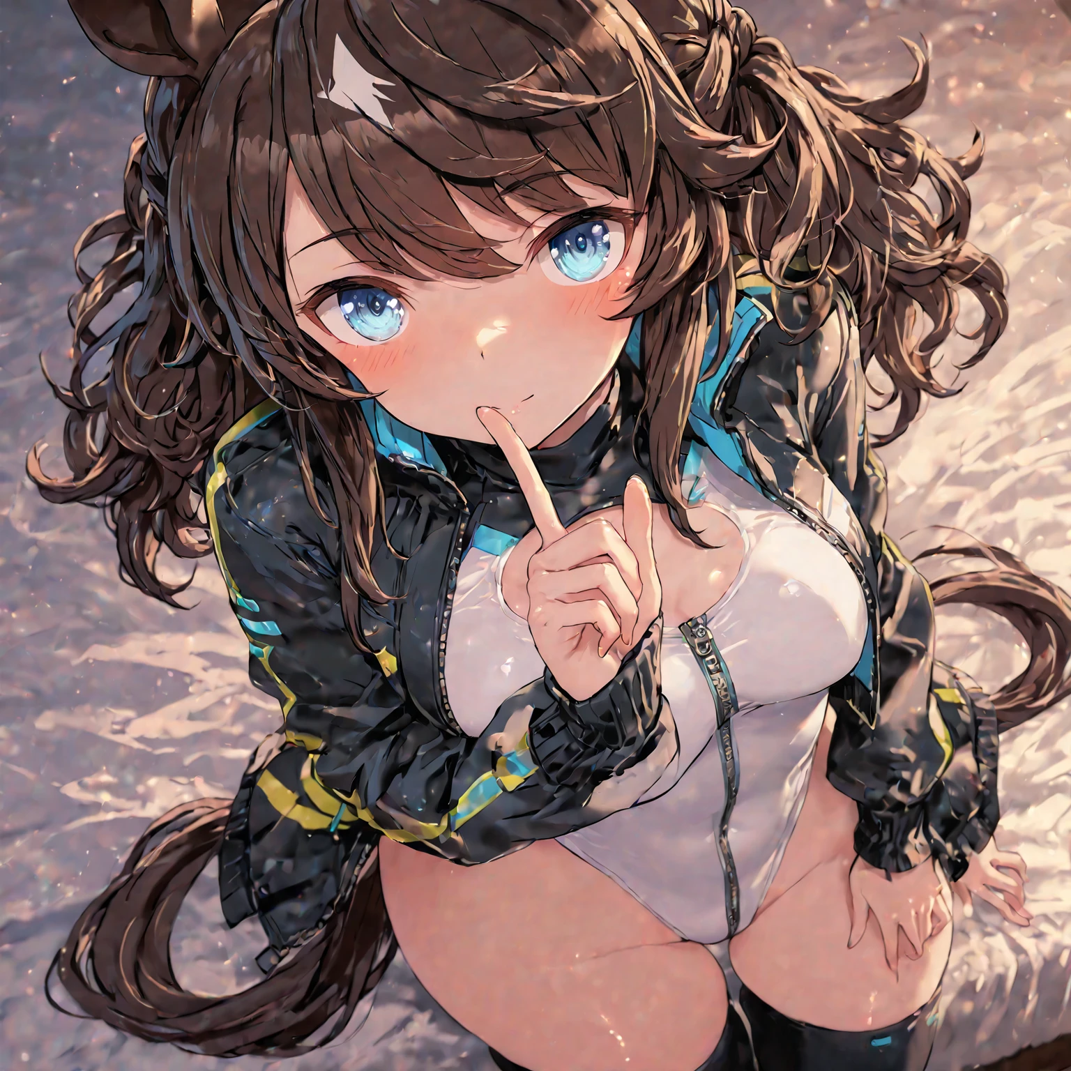 Starry eyes, it looks even more beautiful than immortal, Ahoge, hair, star-shaped pupils, amber eyes, colored contact lenses, blush, high detail, anime, romanticism, modern, gothic art, anime style, film lighting, ray tracing, motion rye, close-up, sony fe gm, uhd, high detail, top quality, 8k, small breasts, light brown hair, hat, twin tails, clean fingers, well-formed fingers, long jacket, ribbon, mystery, knitted hat, snow, anger, impatience, "white panties, cute bum"