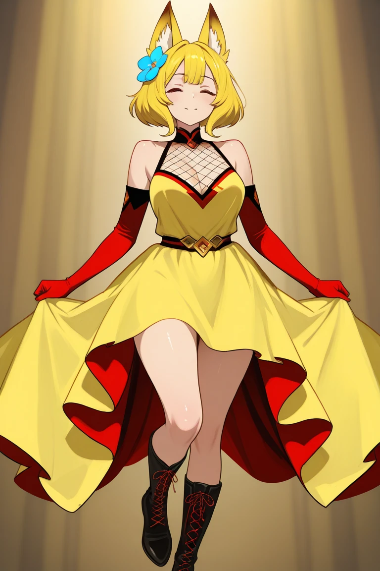 (masterpiece, best quality:1.2), 1girl, solo, (flat color:1.1), (princess peach:1.1), from the mario franchise, pink and gold, long blonde hair, large breasts, pink dress with puffy sleeves, white gloves, pink high heels, blue eyes, gold crown, royal demeanor, standing in the mushroom kingdom, waving with a warm smile, hopeful and kind expression, ( background:0.3), (solid circle eyes:0.7)