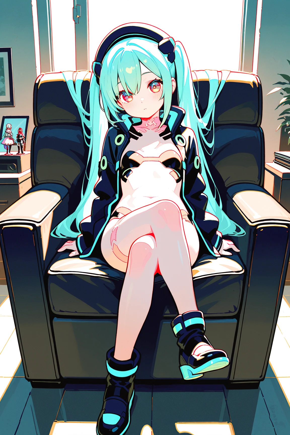 Miku Hatsune, pies sudorosos, medias largas, chica hermosa, cuerpo completo