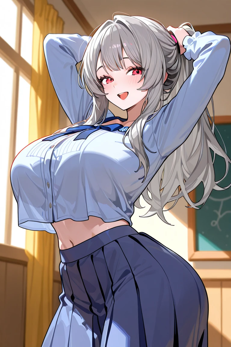 (highest quality:1.4)、High resolution、detailed background)、(detailed beautiful face:1.4)、detailed facial expressions、anatomically correct、beautiful and smooth skin、skin texture、professional lighting、beautiful age girl、(two beautiful girls)、(huge breasts:1.3)、
cute hair color、braided bob、braided ponytail、realistic、perfect body line、thick thighs、Attractive big ass、cute gesture、cute、sexual expression、Sexual buttocks、
See-through sailor suit、cute white sailor collar、Pleated mini skirt with tartan plaid pattern、white knee high socks、petticoat、white lace panties、In the classroom、
Angle looking up at panties from below、smile, sexual expression、underboob、panty shot、cameltoe