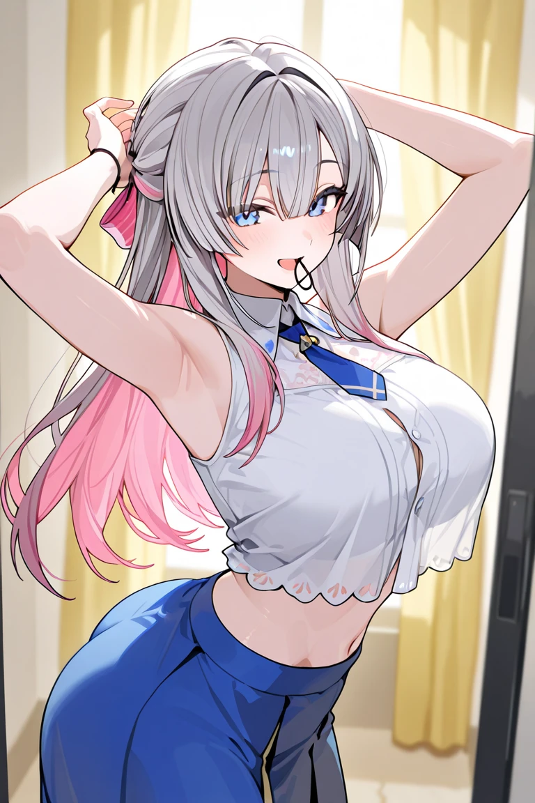 indoor,((hospital)),hospitalのベッド,breast focus, Green Eyes, Grey Hair, hair ornaments, bangs, Virtual YouTuber, Shine, blunt bangs, Double Bang, Animal ears, Flat Chest,Pink nurse uniform,Nurse hat,blush, ,, smile, orgasm,in heat,Pink bra,1boy, male,vaginale,Sex,clothed Sex,penis in vagina,cum in pussy,