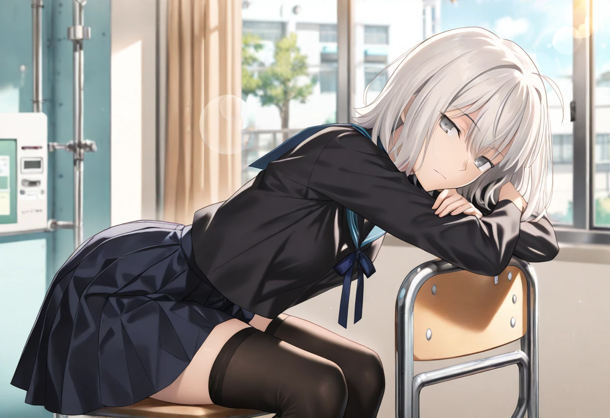 High resolution, Highest quality, super high quality, Ultra-detailed, Cinematic lighting、(四つん這いのButt:1.5)、(squat、woman 、(suit:1.5)、(Black Mini Skirt:1.5)、Bobcut、White Hair、Blue eyes、Beautiful Skin、Beautiful Face、Embarrassing、Beautiful Eyes、Sweaty、Sweat、Butt、完璧なButt、叩きたくなるButt、エロいButt