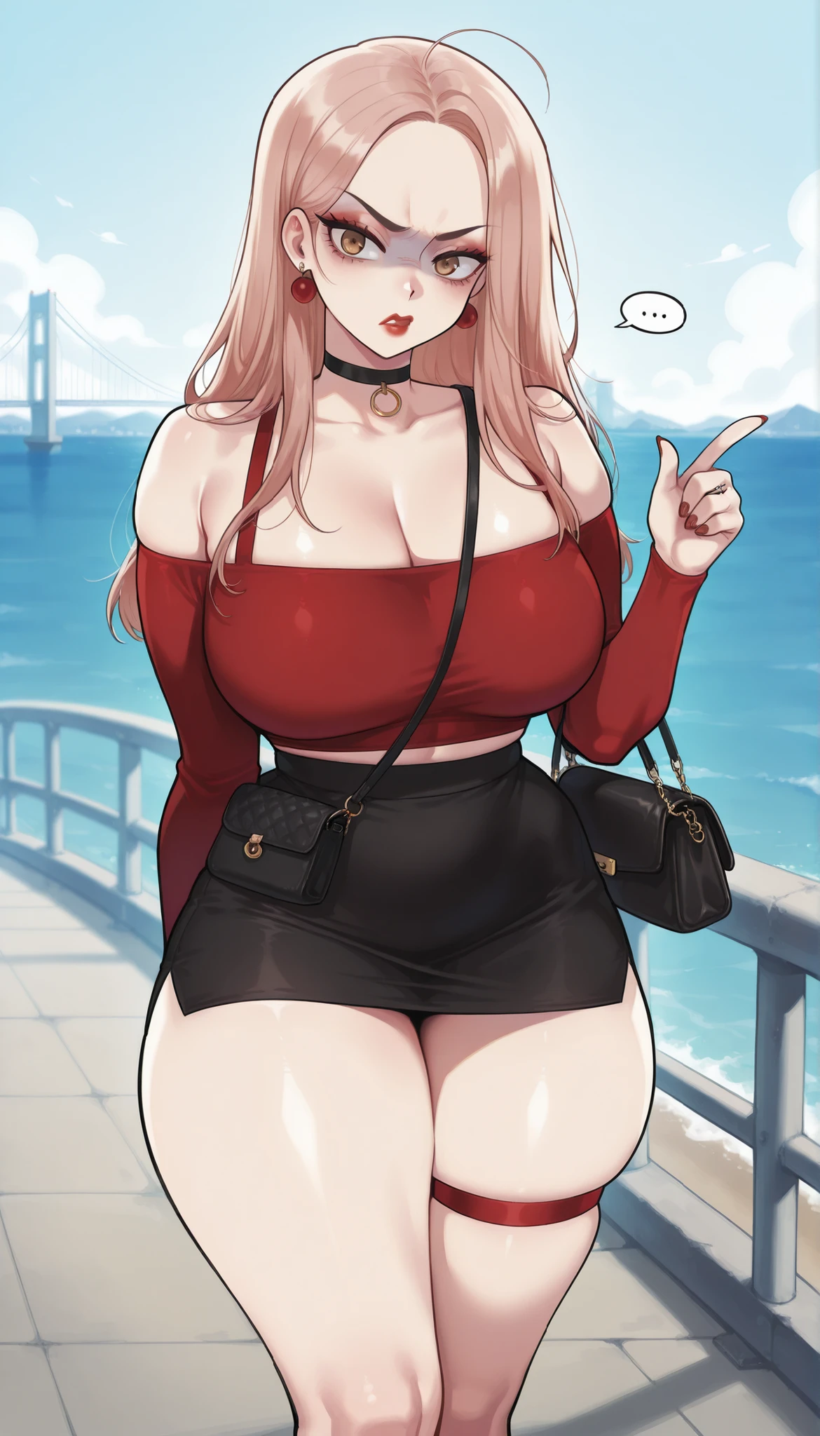 (masterpiece, best quality, highly detailed), 1girls, big belly, huge belly, art by kipteitei, round belly, chubby, curvy, belly grab, enormous belly, fat belly, thicc, bigger belly, really big belly, jiggly belly, glasses, unzipped jacket, (no shirt), bra, thight shorts, high heels, smug face ((full body)), long hair, ((dominant)), (((((((mommy))))))), (giantess), Flandre scarlet