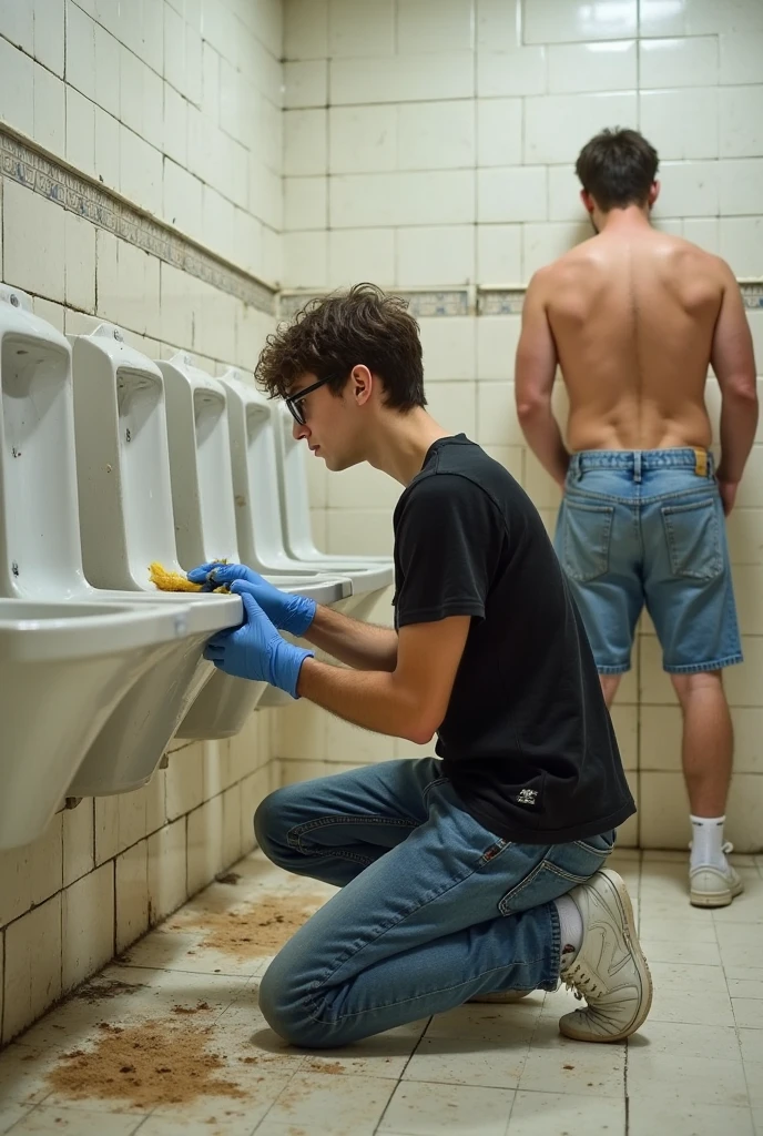 classmate who has a hairy body and massive circumsized dick. His dick is also hairy. He’s jerking off with his right hand. He’s masturbating in the schools lockeroom. His penis in his hand and he’s 12 inches long. He’s about to cum.