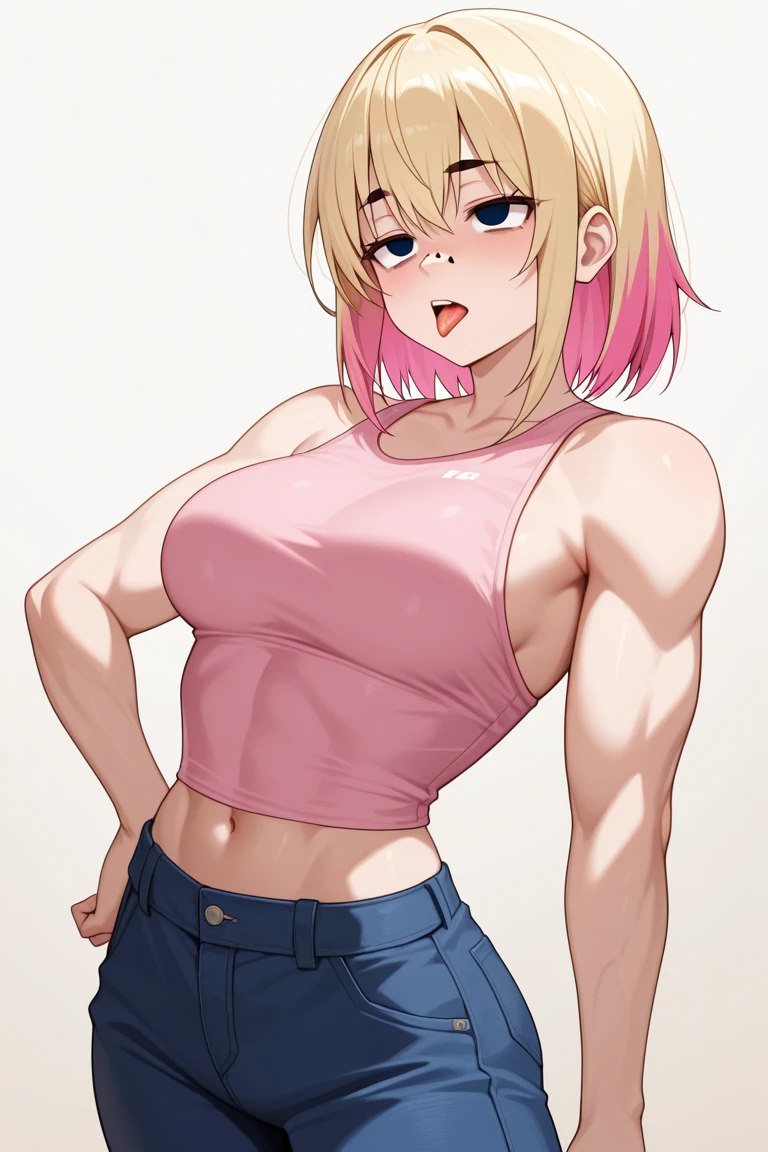 American 40 years old women
Wearing pink bra and tight shorts
Hair colour blonde
Body measurement is breasts 52inches
, Waist 34 inches abs , 65 inches hips
Eyes colour light green.
Doggy style sit