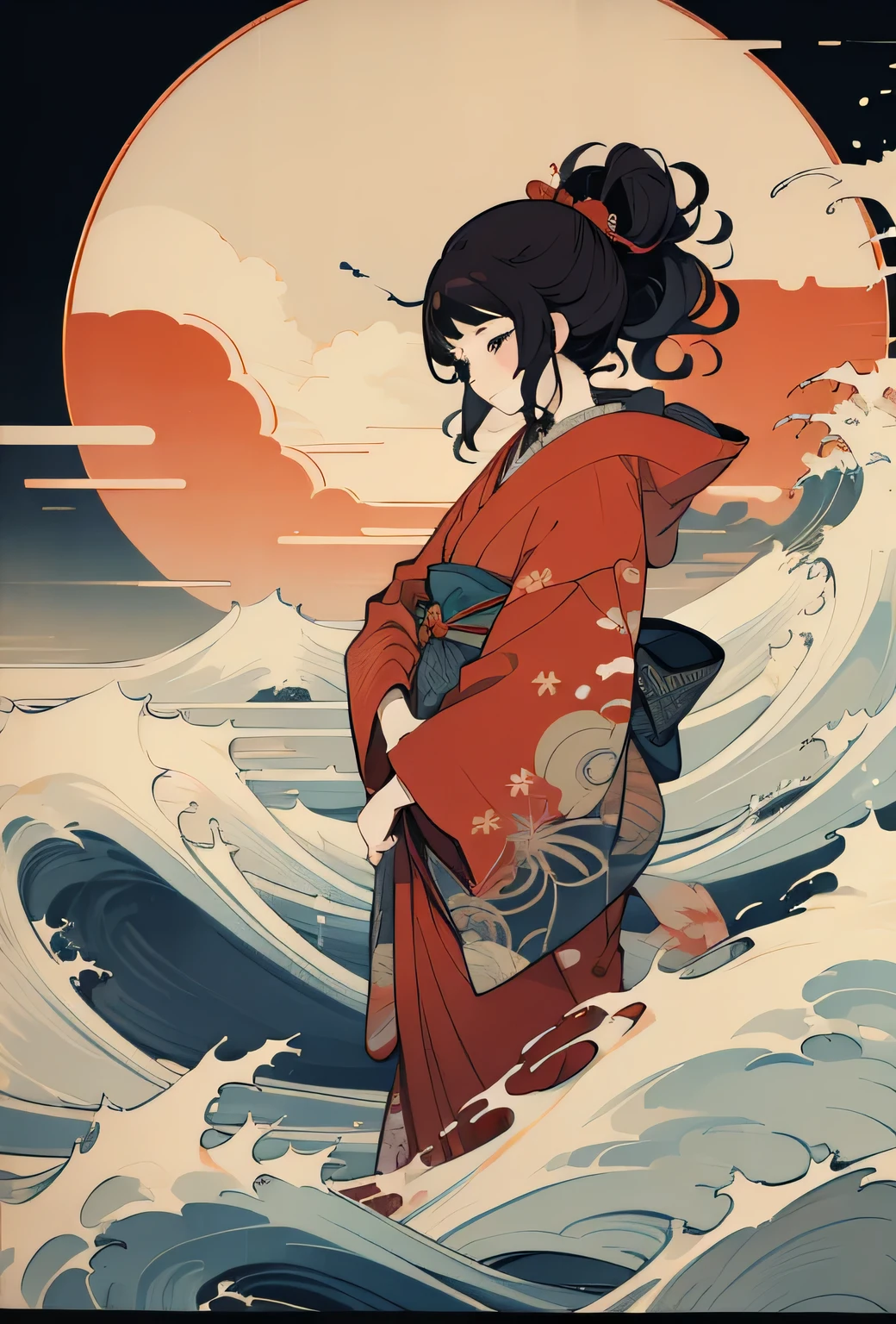 Katsushika Hokusai,  kabuki, Rough seas