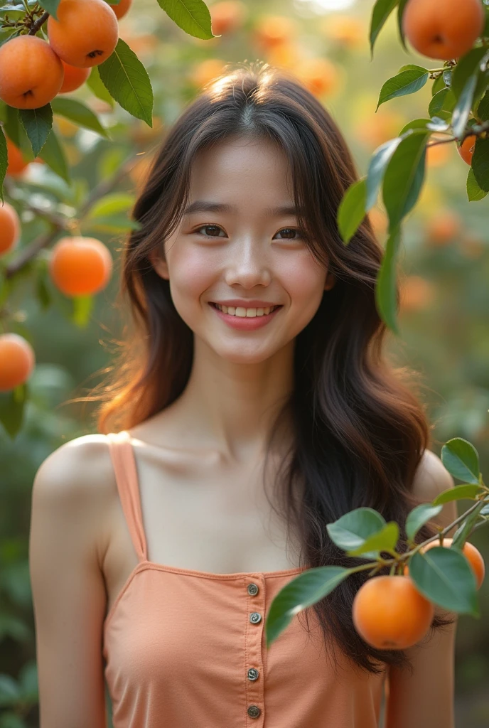8k, masterpiece, RAW photo, best quality, photorealistic, extremely detailed CG unity 8k wallpaper, Depth of field, Cinematic Light, Lens Flare, Ray tracing, (extremely beautiful face, beautiful lips, beautiful eyes), intricate detail face, ((ultra detailed skin)) 1girl, in the dark, deep shadow, pretty Asian girl, idol, 1 girl, (very slim slender fit-muscled body:1.3), ((looking at viewer)),((big smile:1.3)), Women Summer Buffing Sleeve Off Shoulder Mini Dress a Line Flowy Swing Dress, lime green, verde claro, cetim, Este, vestido de cetim, organza silk, ((Standing in front of Guava Fruits trees)), ((too many Guava Fruits in trees)), ((Perfect yellow Guava Fruits))