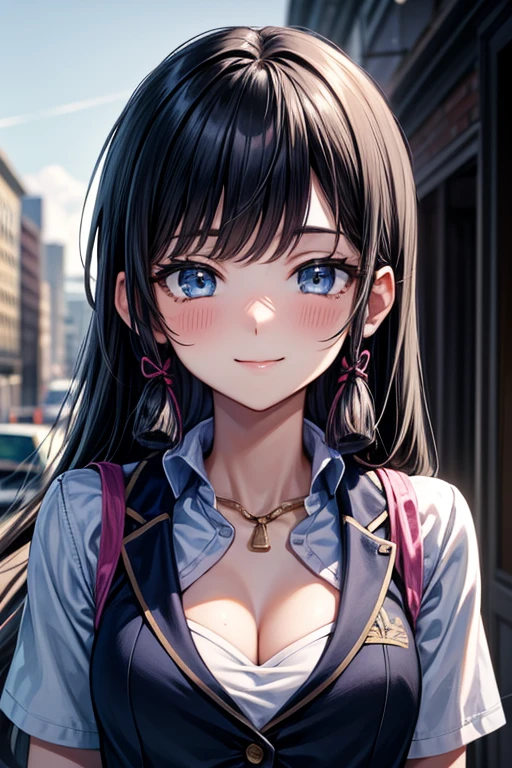 Loli anime girl, Realistic shadows, Delicate skin, The breasts are very small, Black Hair, Very detailed, 8k highly detailed face, Perfect face shape, Full, perfect lips, Perfect nose, Correction of beautiful eyes, Viewers, White shirt, Flowering, masterpiece, best quality, Single Girl, very good, No, Solitary
