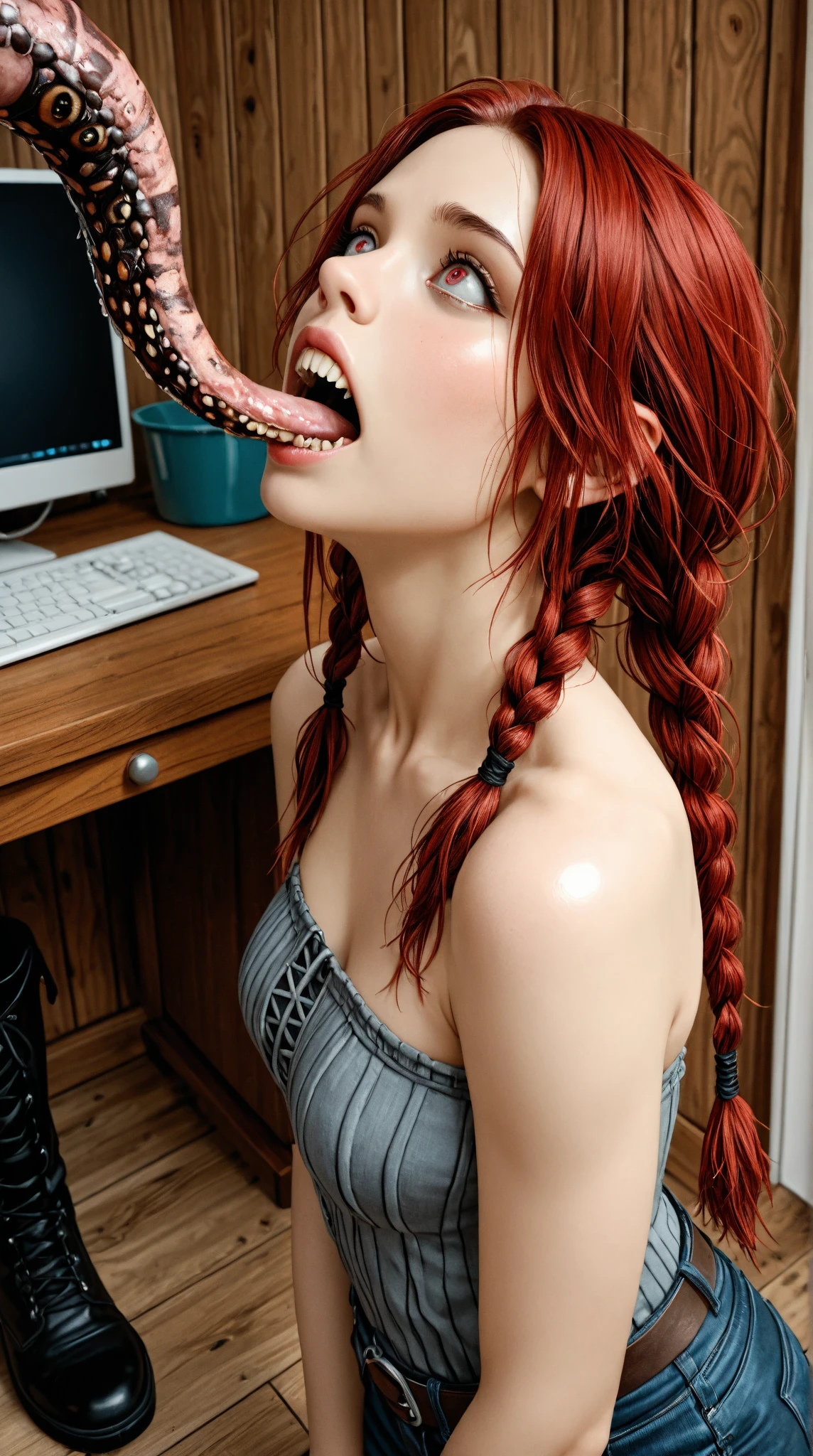 (AS-YoungV2:0.4), <lora:more_details:0.6>, <lora:projectile_cum_v0.2:1> ((ginger)) girl with red hair wearing ((glasses)) kneeling giving handjob to pov and getting cum in her face, (projectile cum), <lora:handjob.v.1.0:0.8> <lora:unhorny_v01:1> <lora:running-makeup:0.4>, cum, cum on face, cum on forehead, cum on lip, cum on nose, cum on glasses,