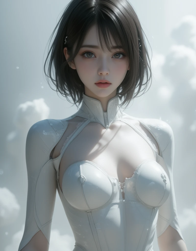 (Best Quality), ((Masterpiece), (Detail: 1.4), 3D, A Beautiful Cyberpunk Woman, HDR (High Dynamic Range), Ray Tracing, NVIDIA RTX, Super-Resolution, Unreal 5, Subsurface Scattering, PBR Textures, Post-Processing, Anisotropic Filtering, Depth of Field, Maximum Sharpness and Clarity, Multi-layer Textures, Albedo and Highlight Maps, Surface Shading, Accurate simulation of light-material interactions, perfect proportions, Octane Render, two-color light, large aperture, low ISO, white balance, rule of thirds, 8K RAW, stockings, large breasts