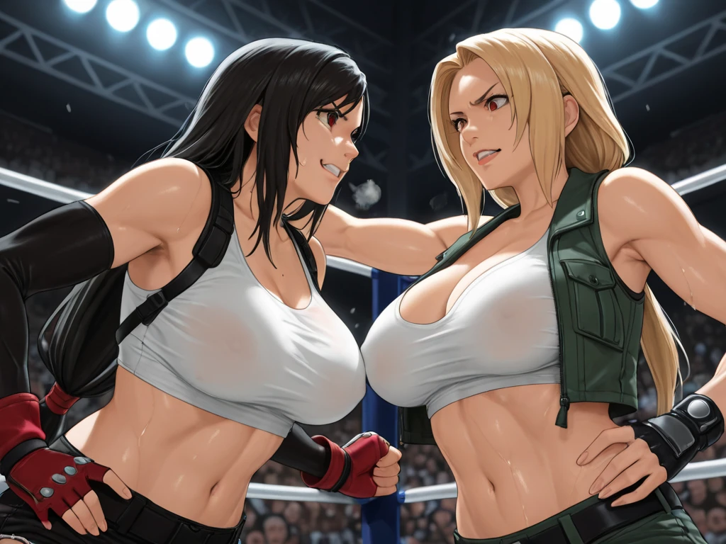 (professional female wrestler),((Locker room after the game)),(Change of clothes),(Clothes taken off),(Fatigue),spot light,shadings