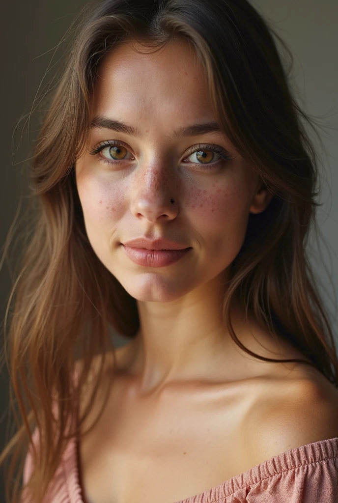 (fechar-se, fotografia editorial de uma mulher de 21 anos), (rosto altamente detalhado:1.4) (Sorriso:0.7) (fundo dentro escuro, temperamental, estudo privado:1.3) POV, por Lee Jeffries, Nikon D850, fotografia de estoque de filme ,4Kodak Portra 400 ,f1 camera.6 lentes ,cores ricas ,hiper-realista ,textura realista, dramatic lighting , Cinemastill 800,