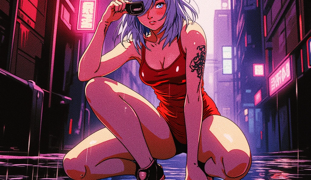 masterpiece, Top Quality, Absurdity, Perfect Anatomy, One Girl, Solo, Shrug \(clothing\), Long sleeve, Miniskirt, Standing, City, Outdoors, Cowboy shot, Smile, Black hair