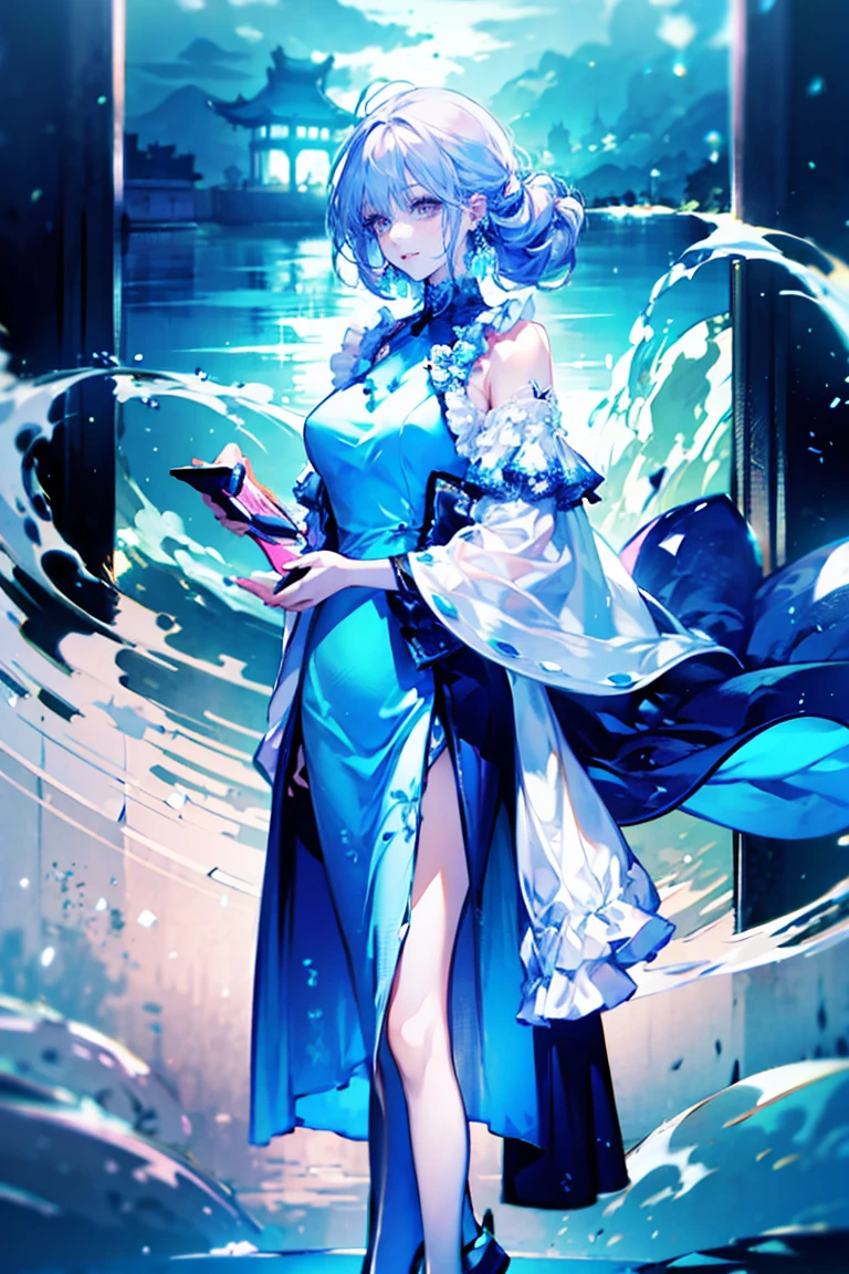 Beautiful girl story wrapped in love,Emphasize the inverted posture, Beautiful eye details, A captivating anime girl gracefully emerges from the pages of a watercolor painting, Her vivid and complex colors are, Bring your artwork to life, (see-through transparent clothes, transparent costume:1.5), She wears extraordinary fantasy costumes,Decorated with exquisite details, reflecting the enchanting world she inhabits, Luminescent elements, like glowing crystals and ethereal wisps, surround her, casting a soft, otherworldly glow, The style of watercolor painting is、Imbues the image with a sense of fluidity and delicacy, as if the colors are effortlessly blending and bleeding into one another, Camera shot: Medium shot, Soft focus, Glow-glow-illuminated illumination, watercolor brushstrokes, Sophisticated and very delicate anime illustration, Unique colors, Portrait of an anime girl, infinite love, Irridescent color, beautiful girl illuminated by seven colors of light,Distorted time and space