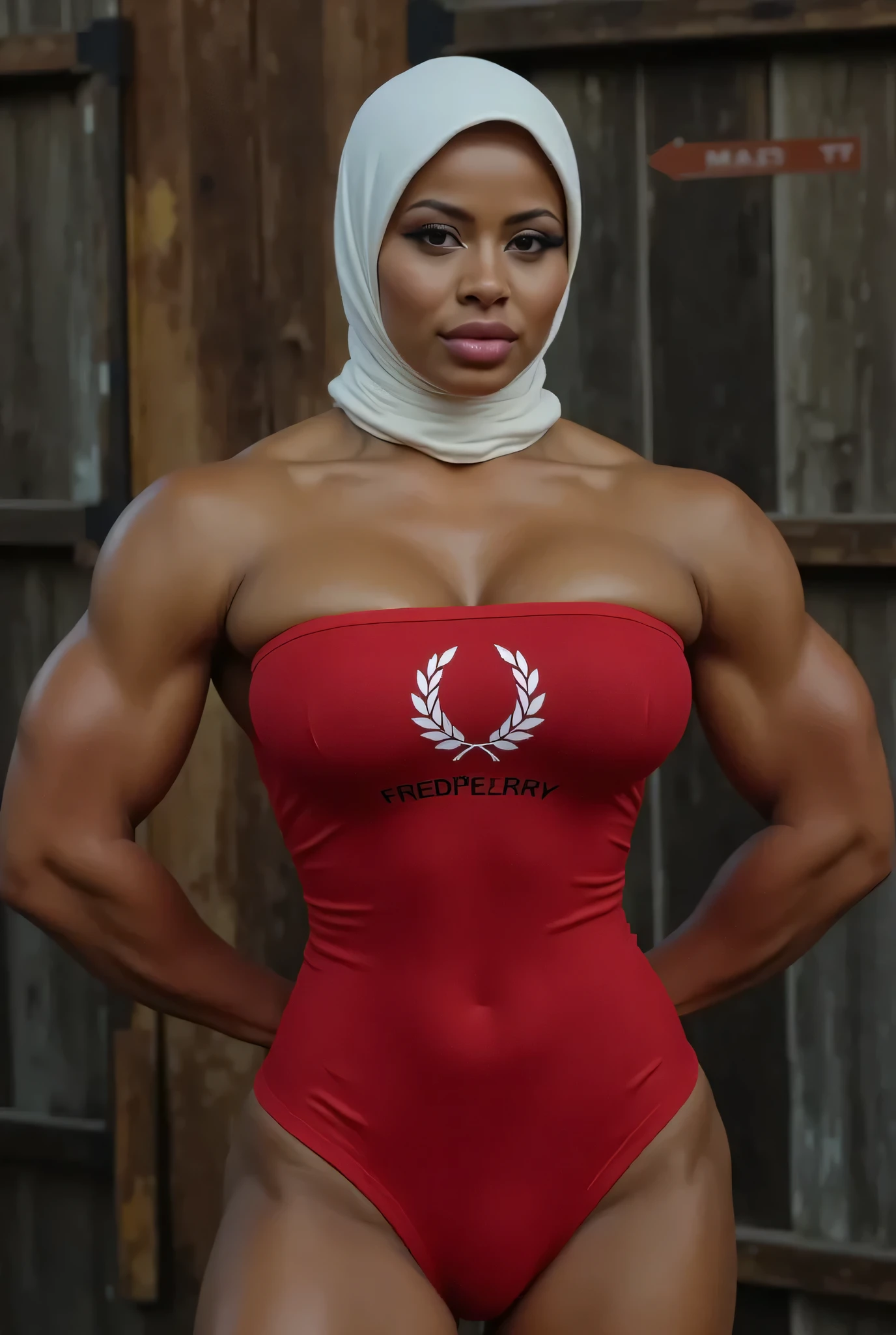 RAW, Best quality, high resolution, Masterpiece: 1.3), Beautiful indonesian woman in hijab,Masterpiece, best quality,8k, brown eyes, perfect eyes,Imagine the Malay girl in hijab in a futuristic command center, ((gun on right handand Malaysian flag on left hand)),  strategically coordinating her mecha suit's actions to respond to a crisis, showcasing her leadership and intelligence, stand with backgroun candi borobudur, (Malaysian flag "red & white" on left hand)