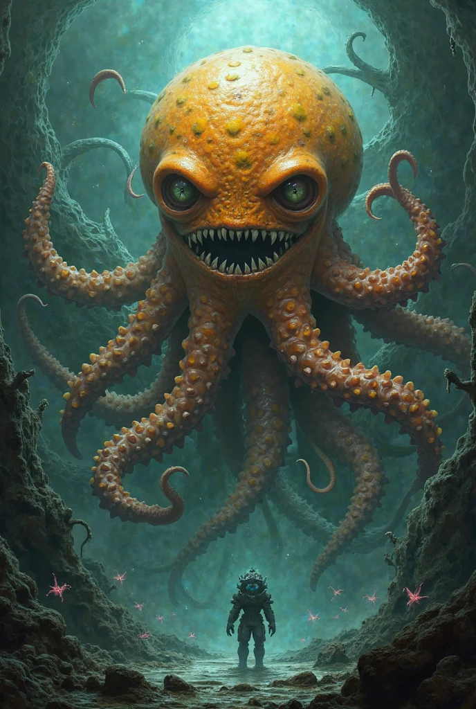 Oil painting in the style of Salvador Dali., Cthulhu in a jar, full compliance with the style of Salvador Dali, high detail, oil painting on canvas