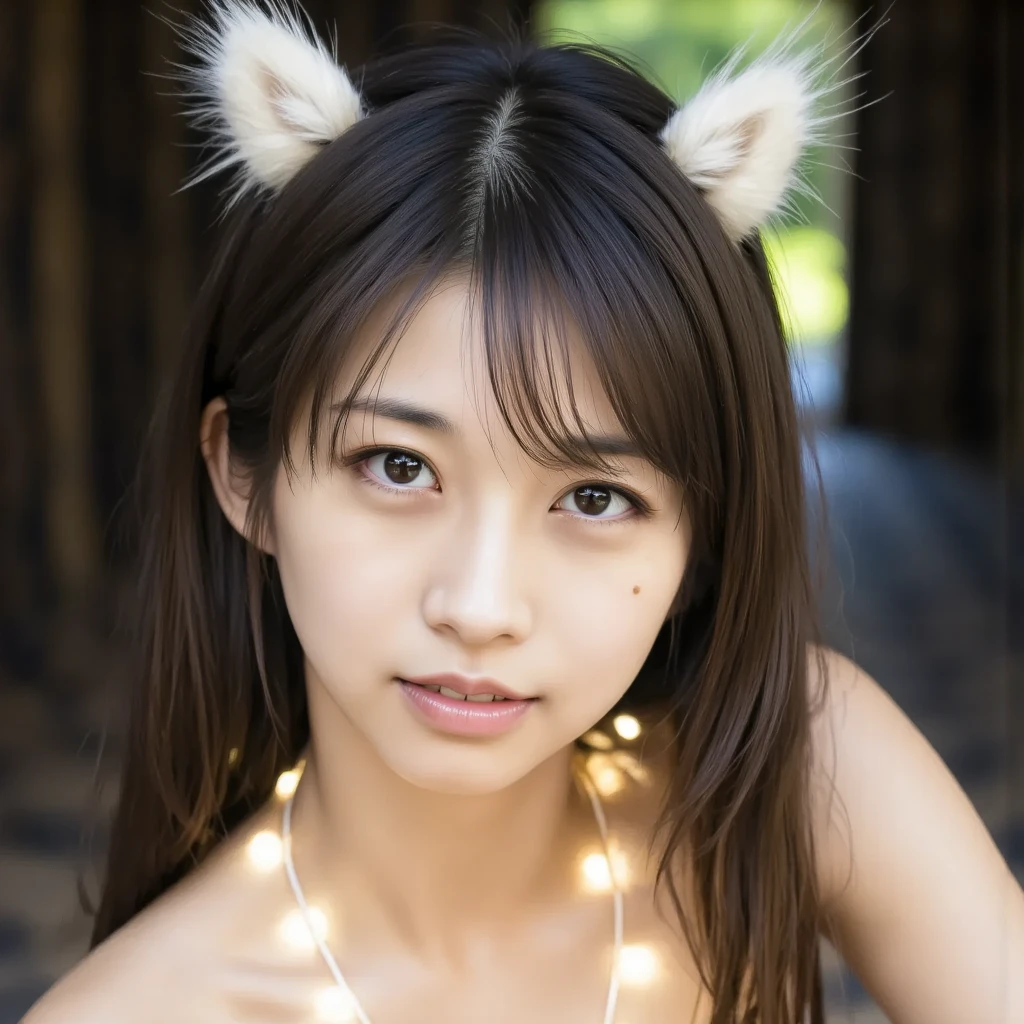 black hair, hair bobbles, wince, longeyelashes, solid circle eyes, fake animal ears, light smile, ear blush, fang, best quality hottest nsfw, Surrealism, drop shadow, anaglyph, stereogram, tachi-e, pov, atmospheric perspective, 8k, super detail, ccurate