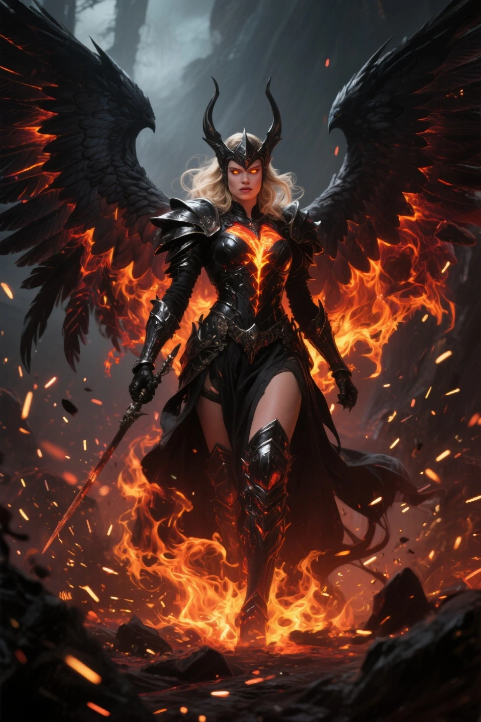 Slayer of Apep, Kiss Of Death, Elara, Legacy of the Red Sun, The Divine Beast, In The Darkness, Angelic Divine, The Art Of Sickness And Fear, Aesthetic, Soft illumination, Trending on artstation, OctaneRender --ar 9:16