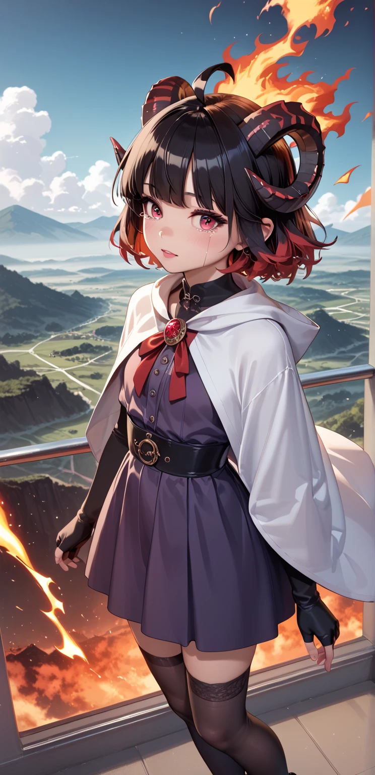 peace sign,(masterpiece, best quality), intricate details, 1girl, megumin, short hair, dress, red dress, hat, witch hat, belt indoors,ahg rolling eyes tongue((((blush)))),(cleatched teetch)