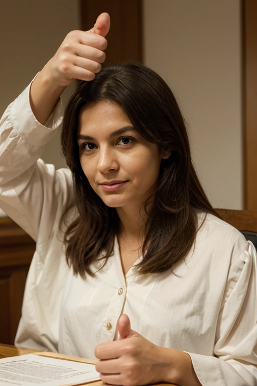 Create an image of a person in a registry office 