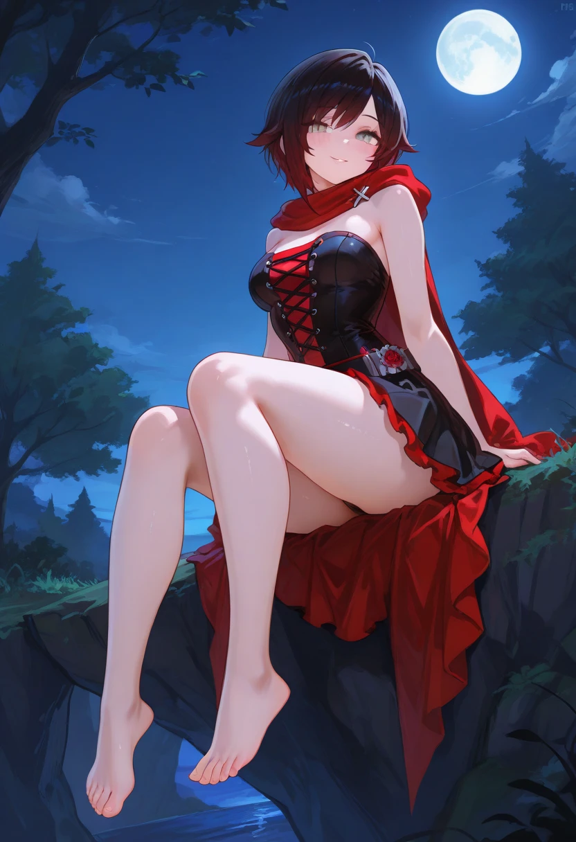 fox girl spreading her legs, green eyes , red head , no panties , freckles, smiling