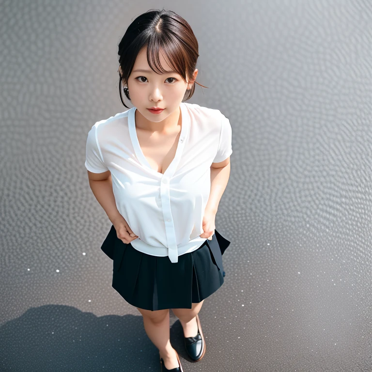 (15 years old:1.3),(Buckshot),Japanese beautiful girl,Photorealistic,Ultra-high resolution,Highest quality,Natural light,(Ray Tracing:1.2),
The break is
(Big Breasts:1.3), Narrow shoulders,See through,  Embarrassing form,high school, Sailor suit, loafers, White short socks, From below, high school, Panty Shot Skirt, sealed, throw, 
break
(Natural skin texture,Fine skin, Hyperrealism,Ultra Sharpness),Intricate details,Written boundary depth,(blush), break,（Top view:1.5）、fear, Despair, ((I close my eyes and gasp hard:1.2))、Endure:1.5)), Grit your teeth、The whole body is projected