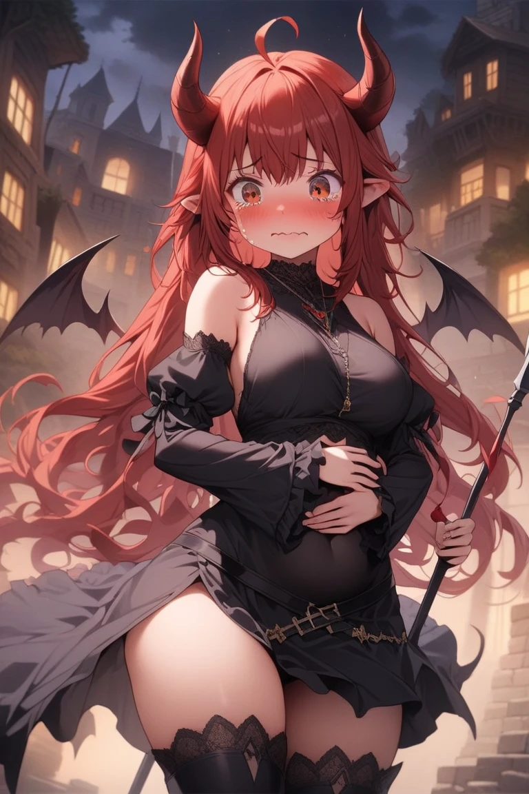 Rizu-kyun, ornament hair, horns, vampire girl, perfectly body, perfectly hands, wave hair, red hair, long hair, green eyes, red swin suit, more details on her clothes, beach scene, red swin suit with black details, night, ornament hair, long hair, 1 girl, Looking at the audience, flowing hair, Beautiful Eyes, Plump and glossy lips, swin suit with too many frills, red swin suit, black laces, red biquini, red gem, Lace trim, luxury gold details, gold jewelry, more details, best quality, Big sparkling eyes, blushing, lace garter, bubbles, solo, centered girl, cowboy shot, perfectly body, perfectly hands, two arms, two legs, two hands, five fingers, perfect anatomy, glowing hair, red hibiscus, 1girl, beach scenery, solo, flowing hair, floating hair, ornament hair, perfectly body, perfectly hands, on the sea, sparkles, more details on her clothes, black details on her dress, holding a bubble tea, ((4k, masterpiece, top-quality)), 8k, best quality, high resolution, UHD, (illustration:0.8), super cute girl, delicate and beautiful face, mature girl, super cute hairstyle, (beautiful detailed eyes:1.6), extremely detailed face, perfect lighting, extremely detailed CG, (perfect hands, perfect anatomy), Best quality