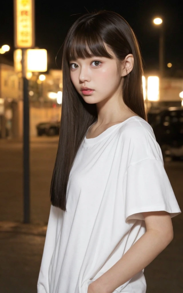 Prompt, images, perfect human anatomy, รายละเอียดvery good, very beautiful and delicate, unprocessed photos, beach, Professional lamp, Light, girls lined up in front of the motel, single focus , full body, female , brown hair on both arms, Small head, ((Large)), Baby Face, beautiful eyes, Real face, images skin, detailed eyes, ( Fashionable Hairstyle: 1.3), Sexy Gesture, Absurd、Hilarious results、 very good、Shirt