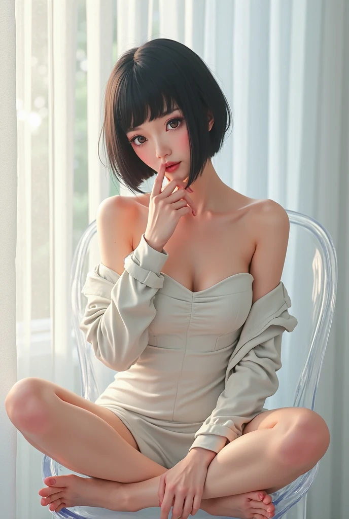 masterpiece, Bokeh, (Cat ear:1.4), Sitting on the beach at sunset, Looking at the audience, office lady, pantyhose,(masterpiece, Highest quality, It captures a very cute moment, Depth of written boundary, Super detailed, Ultra-high resolution, C4D, Octadale, 3D Modeling,Realistic human photos、 8k, 16K, One Girl,, 15 years old、Small breasts,Black Hair,short hair,Straight Hair,Light brown eyes,Cute Face), Bloomers, Black tank top, zettai ryouiki, Wet clothes,Classroom Nights,Moonlight, Good elevator, Take off、Real-life skin、Not an anime、Realistic、