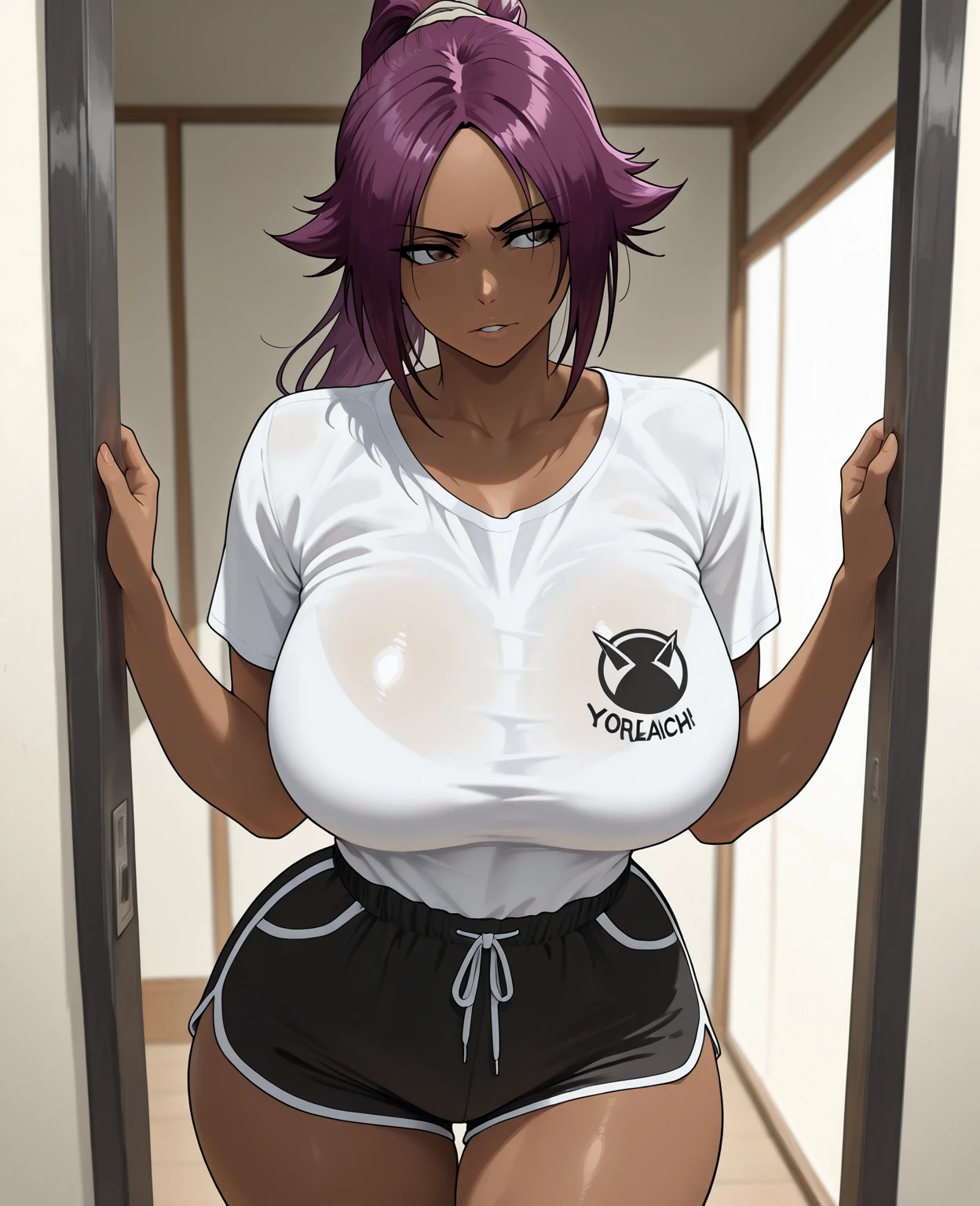 safe for work, Bimbo girl illyasviel von einzbern ubw at the gym, (best quality,4k,8k,highres,masterpiece:1.2), ultra-detailed, cartoon, vibrant colors, HDR, lovely chubby bimbo girl ,venus body, curvy, dynamic pose, sparkling earrings, perfect makeup, glossy lipstick, captivating smile, silver hair, gym environment, high-tech workout equipment, energetic atmosphere, fitness trainer providing guidance, motivational quotes on the walls, gym logo in the background, beautiful detailed red eyes, breast enhancement, toned female, glamorous perfect female proportion,a solo cartoon of a woman in tight pants and a shirt, bimbo at the gym, thicc, oc commission, commission for high res, hands behind her body pose!, inked and colored, cutesexyrobutts, full body portrait of a short!, fullbody commission for, thighs!!!!!!, thighs!!!, a close up of a woman with a blue top, anime visual of a woman, female anime character, sweaty, steam,