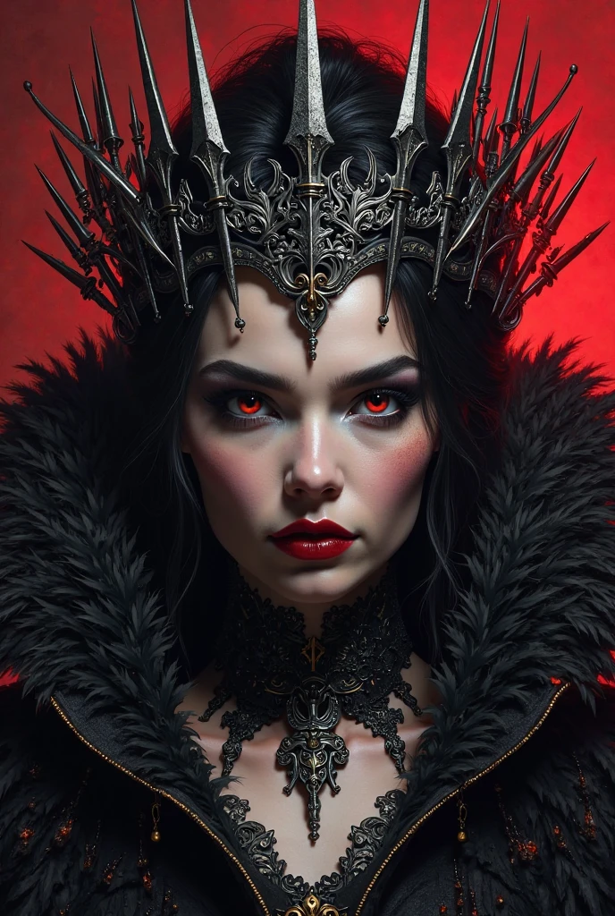 Vampire Queen reimagined by TanvirTamim, backlit, intricate details, highly detailed, slate atmosphere, cinematic, dimmed colors, dark shot, muted colors, film grainy, lut, spooky